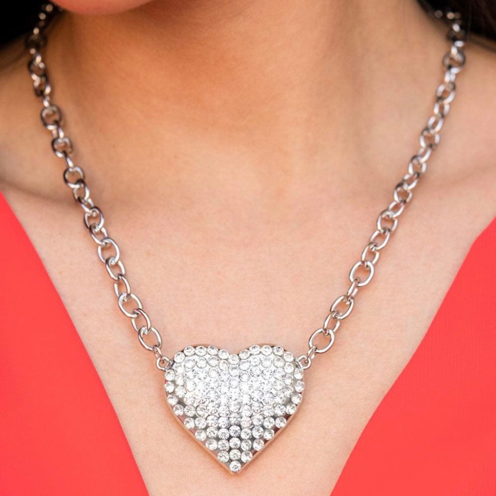 Bling Heart Necklace Set